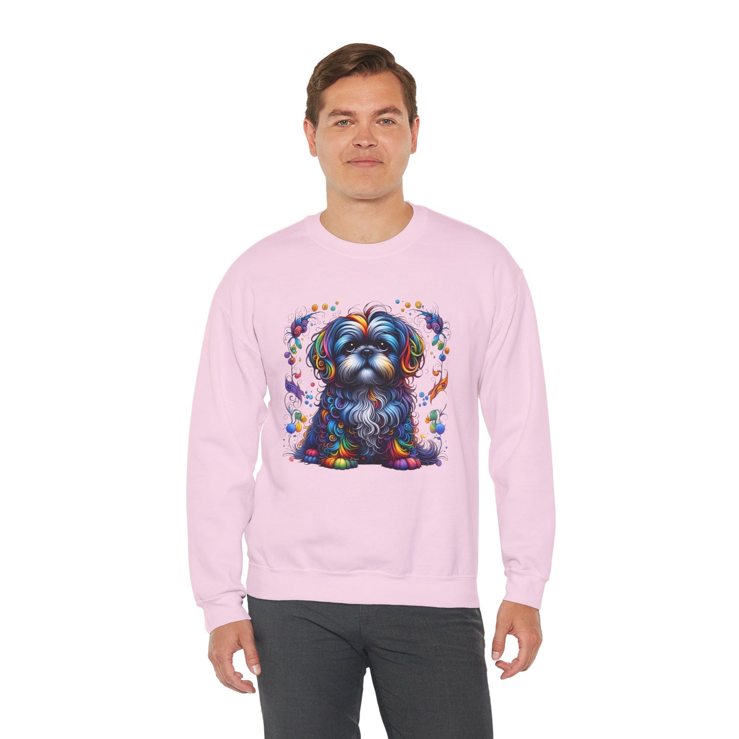 Colorful Shih Tzu Unisex Crewneck Sweatshirt