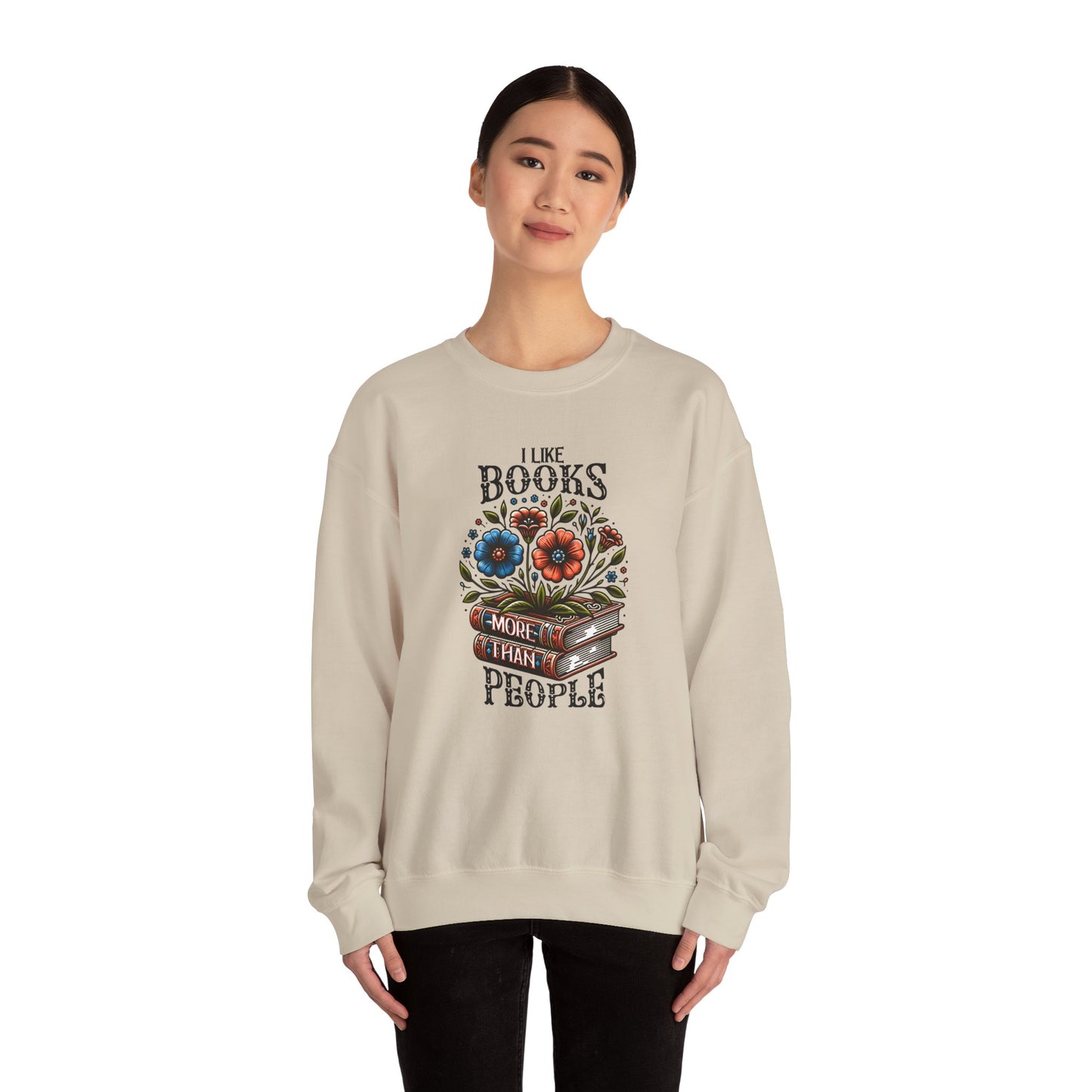 Books More Than People Crewneck Sweatshirt