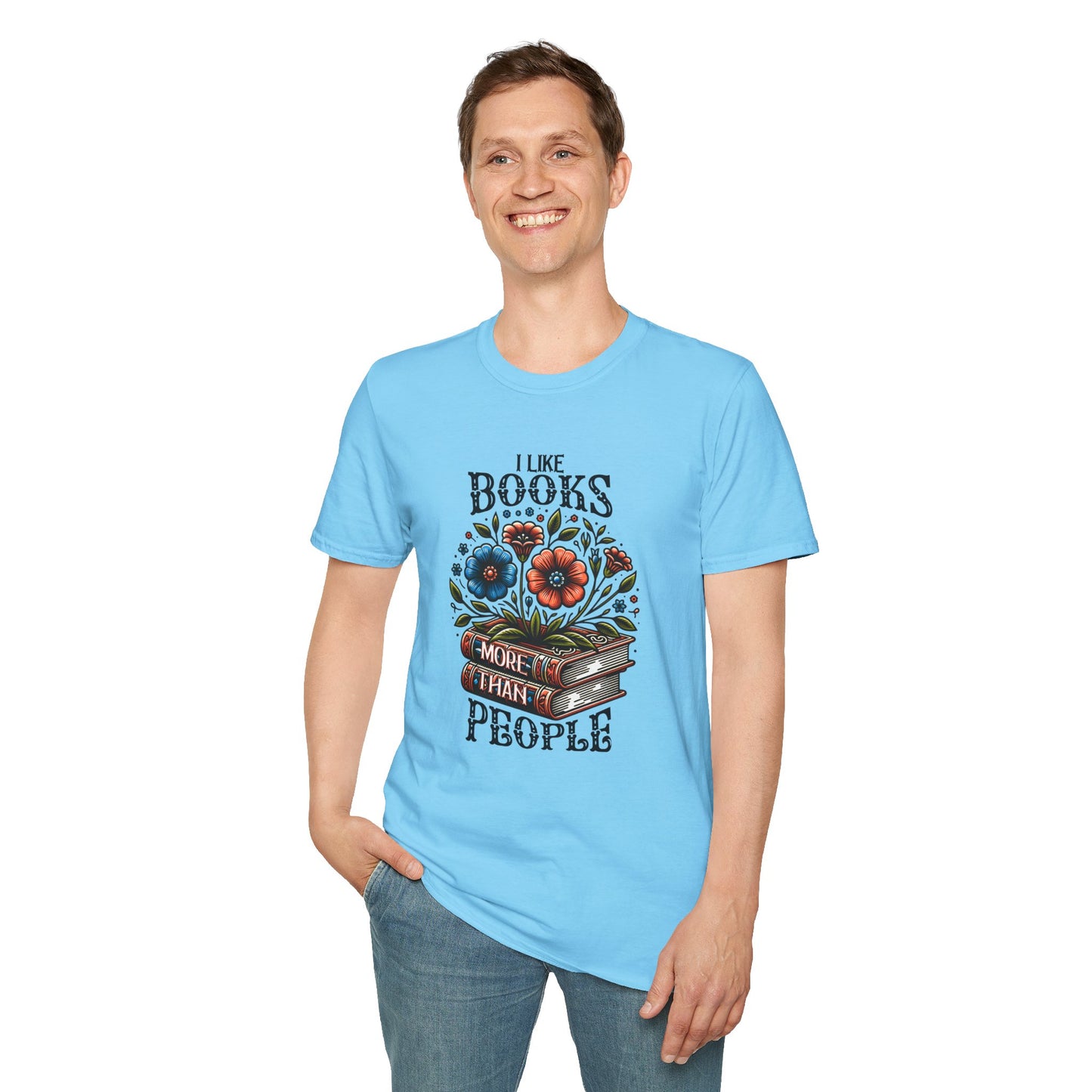 Books More Than People Unisex Graphic T-Shirt