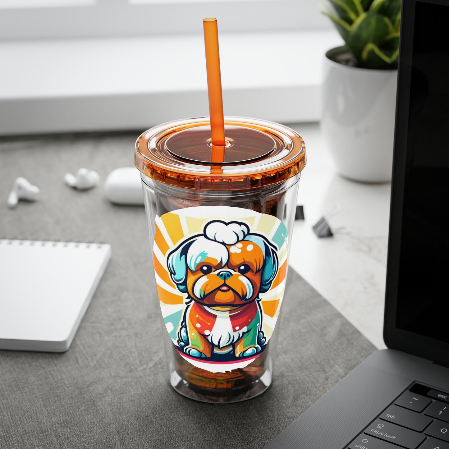 Shih Tzu 16oz. Insulated Tumbler with Straw