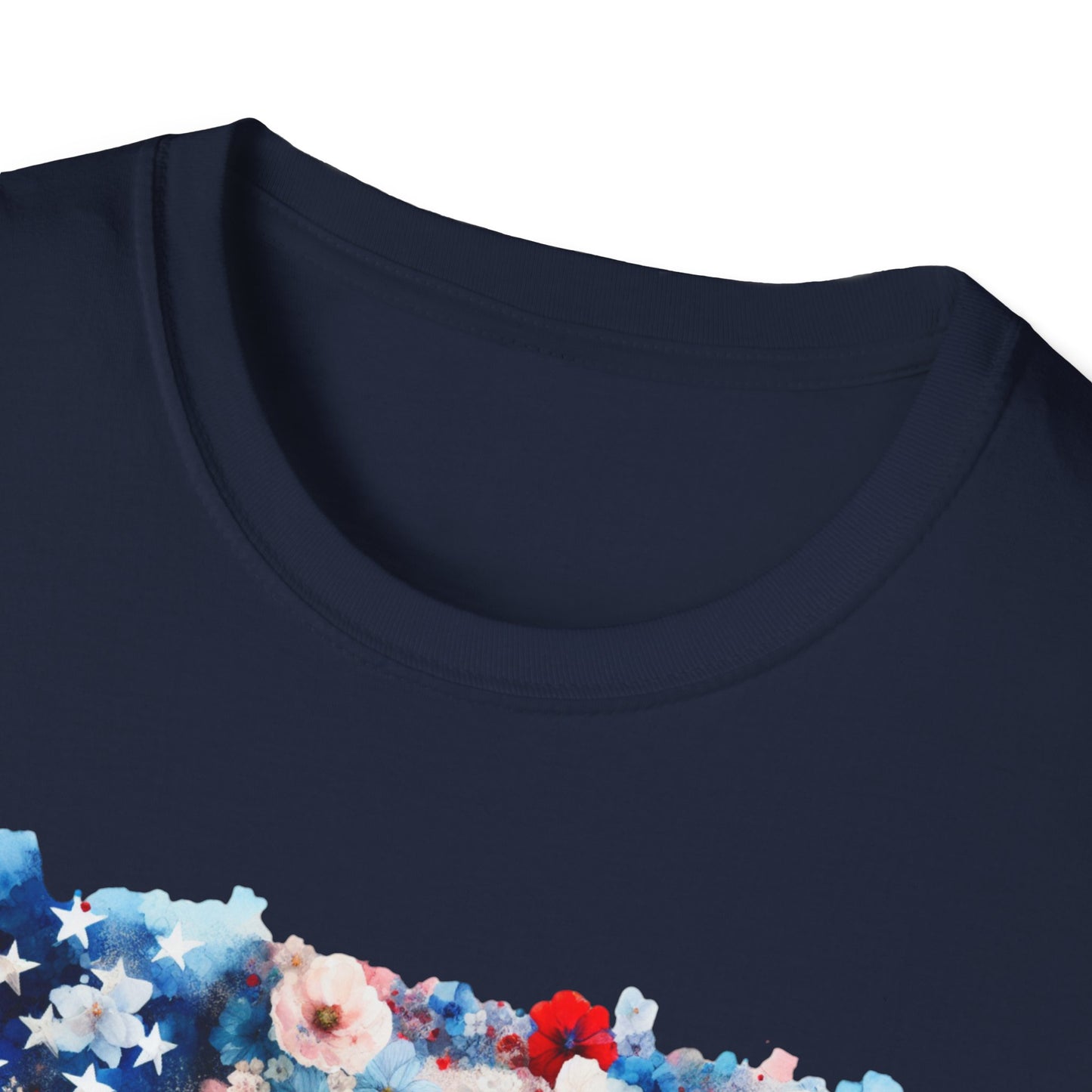 Patriotic Floral Freedom in Full Bloom Unisex Graphic T-Shirt