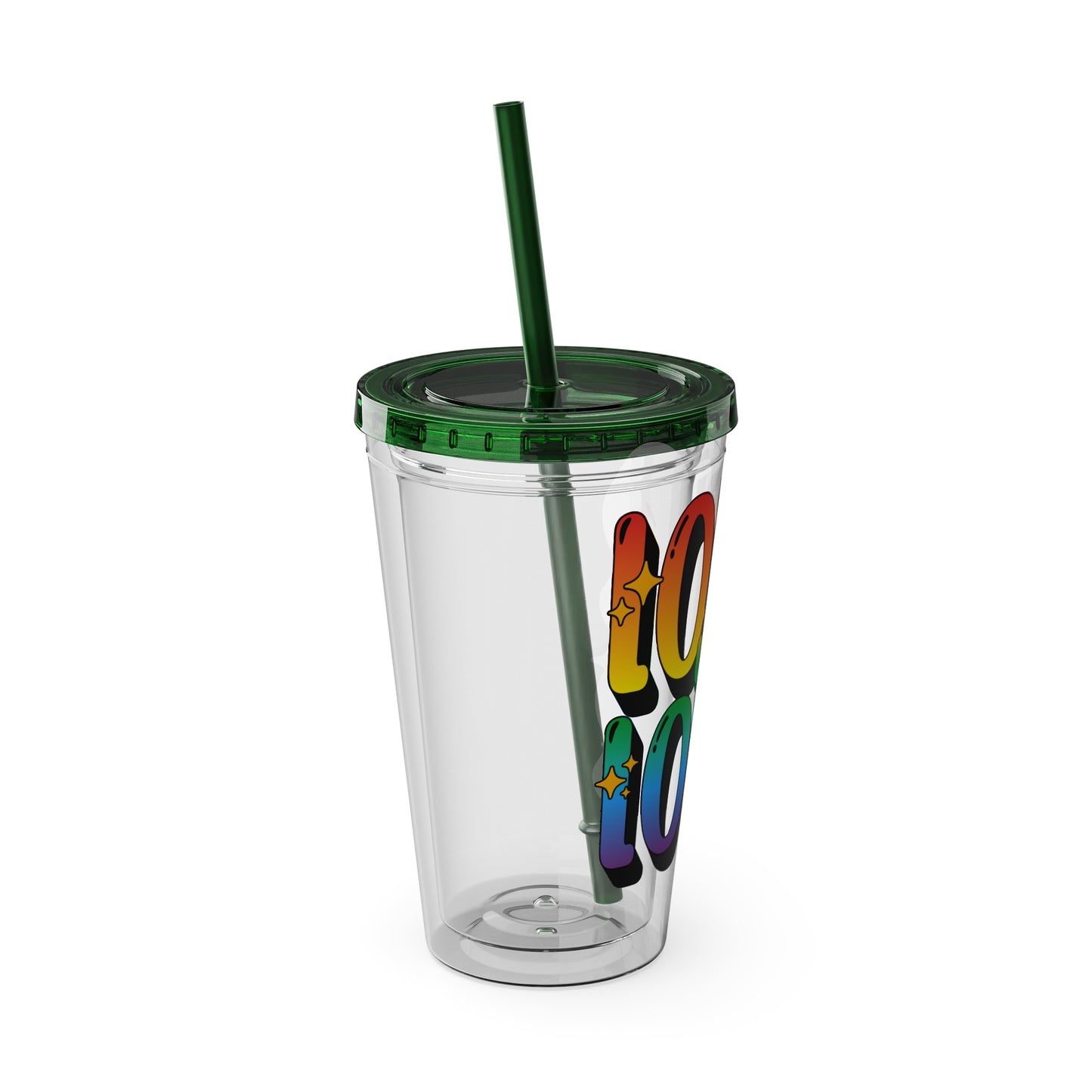 Love is Love Rainbow 16oz. Insulated Tumbler with Straw