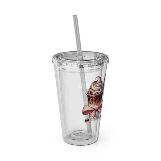 Iced Coffee is a Lifestyle 16oz Insulated Tumbler with Straw