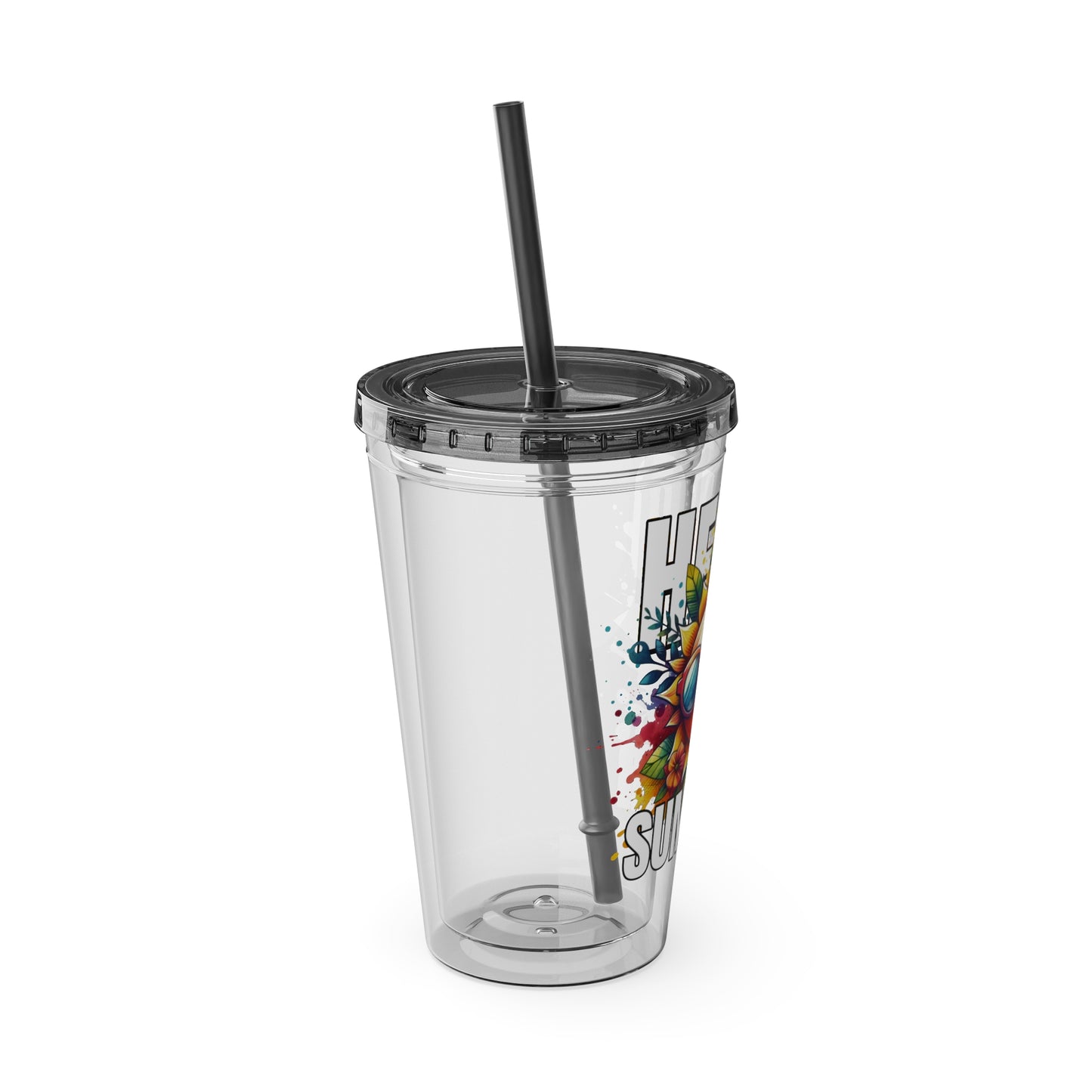 Hello Summer 16oz Insulated Tumbler with Straw