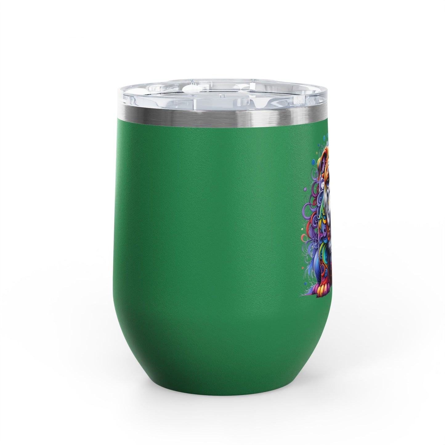 Colorful Bulldog 12oz. Insulated Wine Tumbler