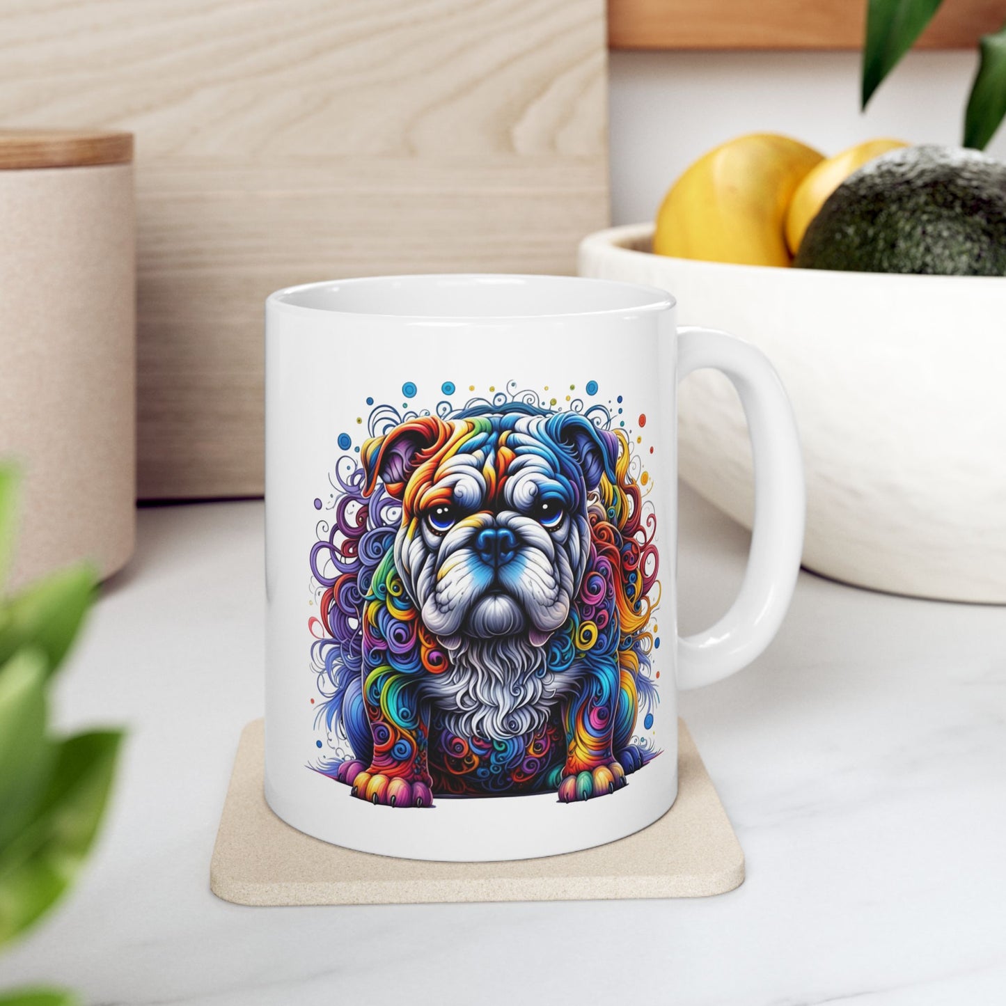 Colorful Bulldog Ceramic Mug