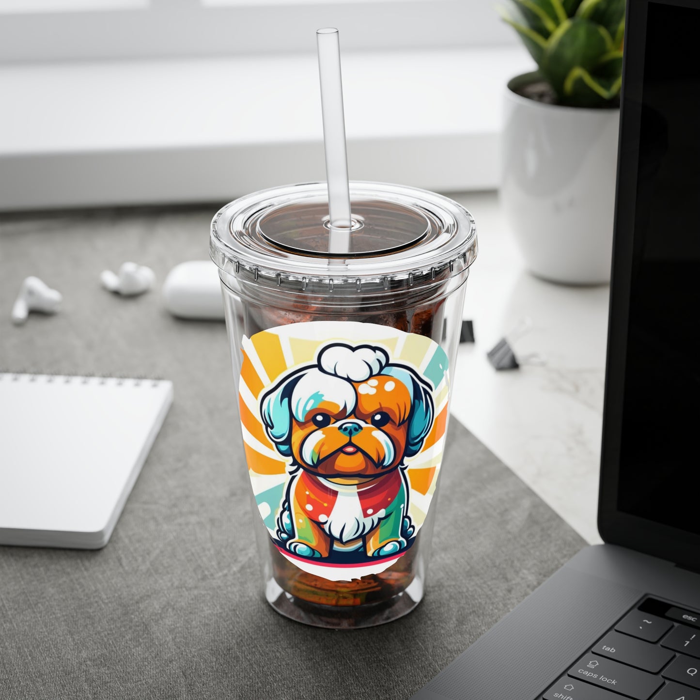 Shih Tzu 16oz. Insulated Tumbler with Straw
