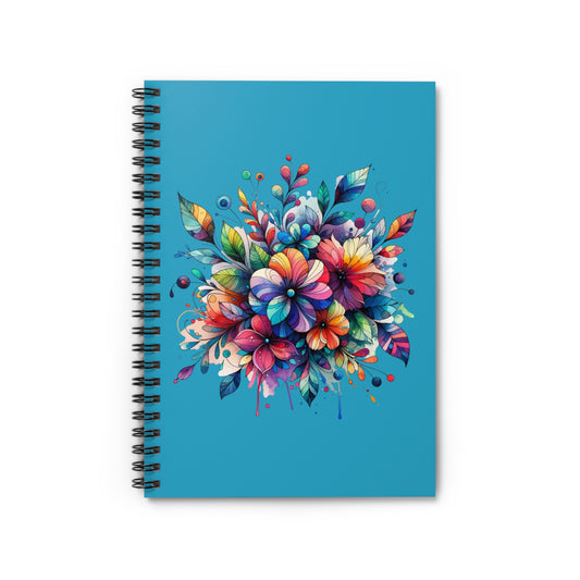 Rainbow Floral Explosion Spiral Journal Notebook
