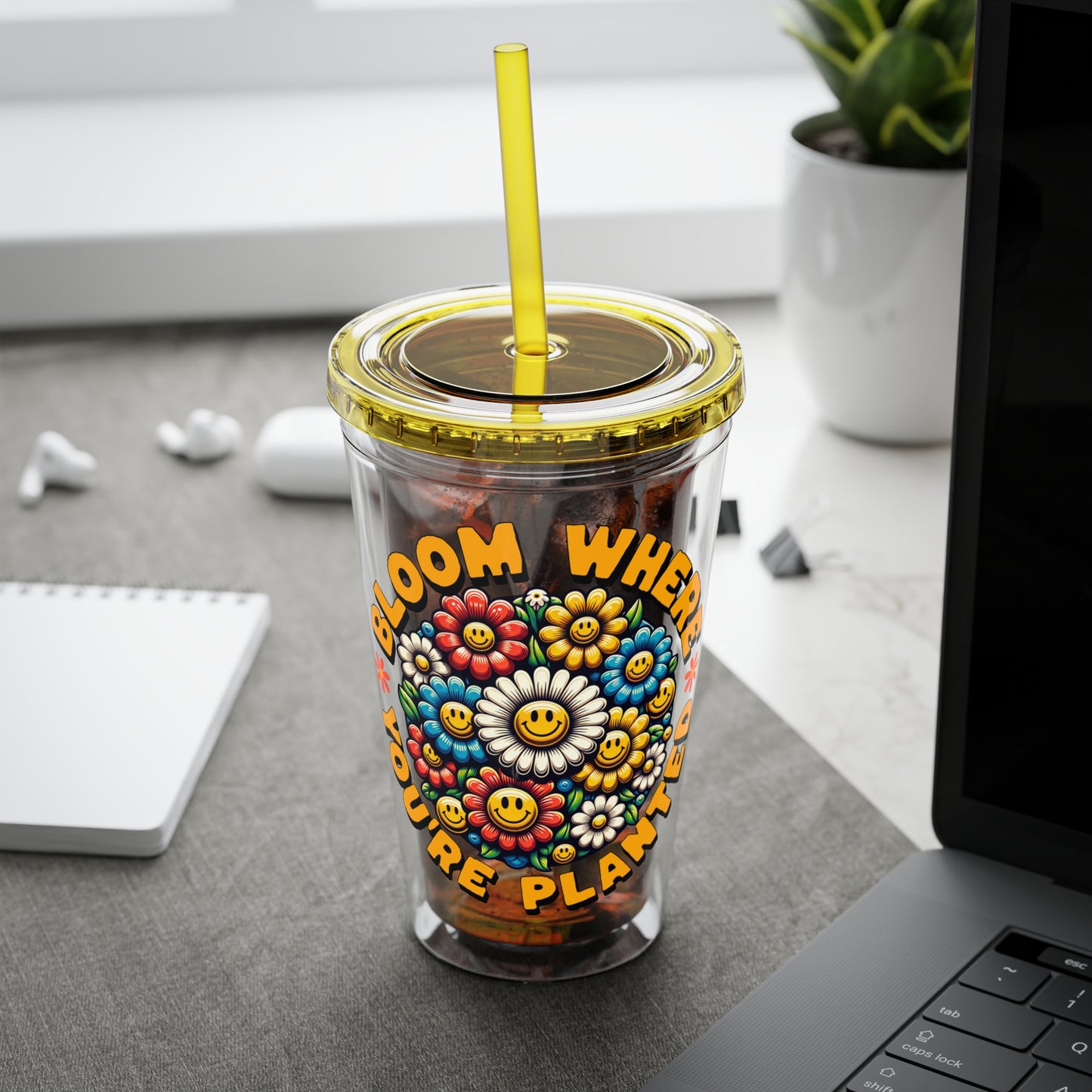 Bloom Where You’re Planted 16oz Insulated Tumbler with Straw