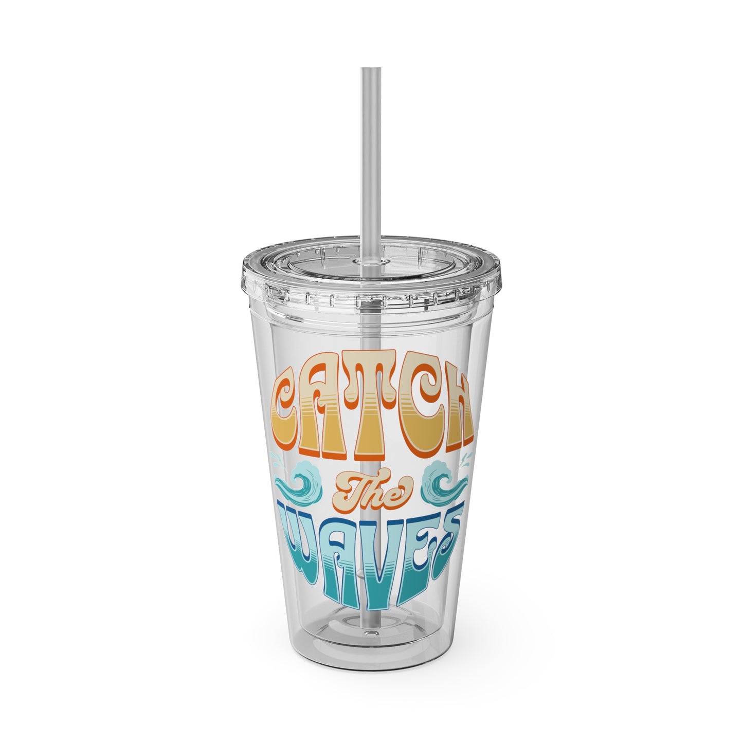 Catch the Waves 16oz Insulated Tumbler with Straw