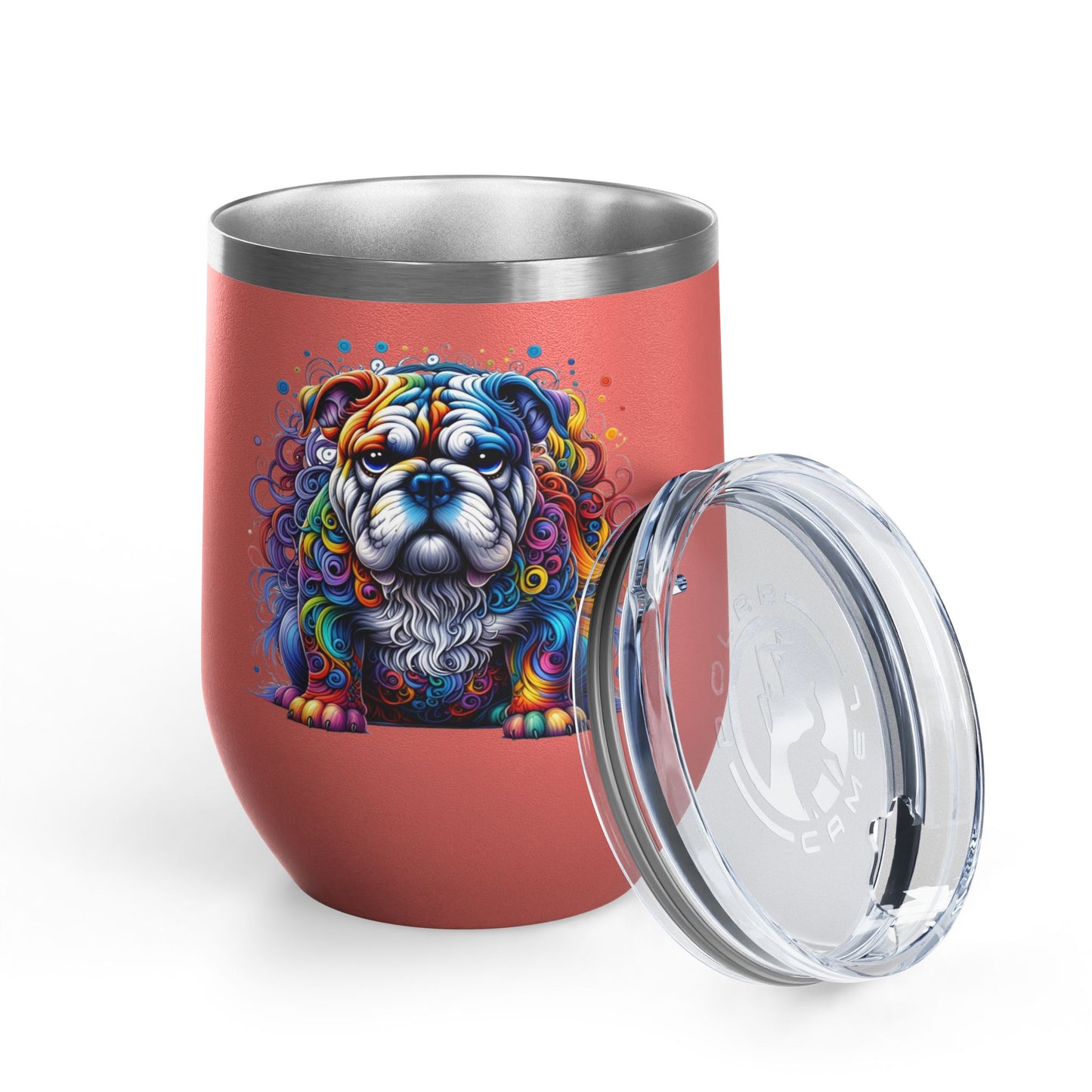 Colorful Bulldog 12oz. Insulated Wine Tumbler