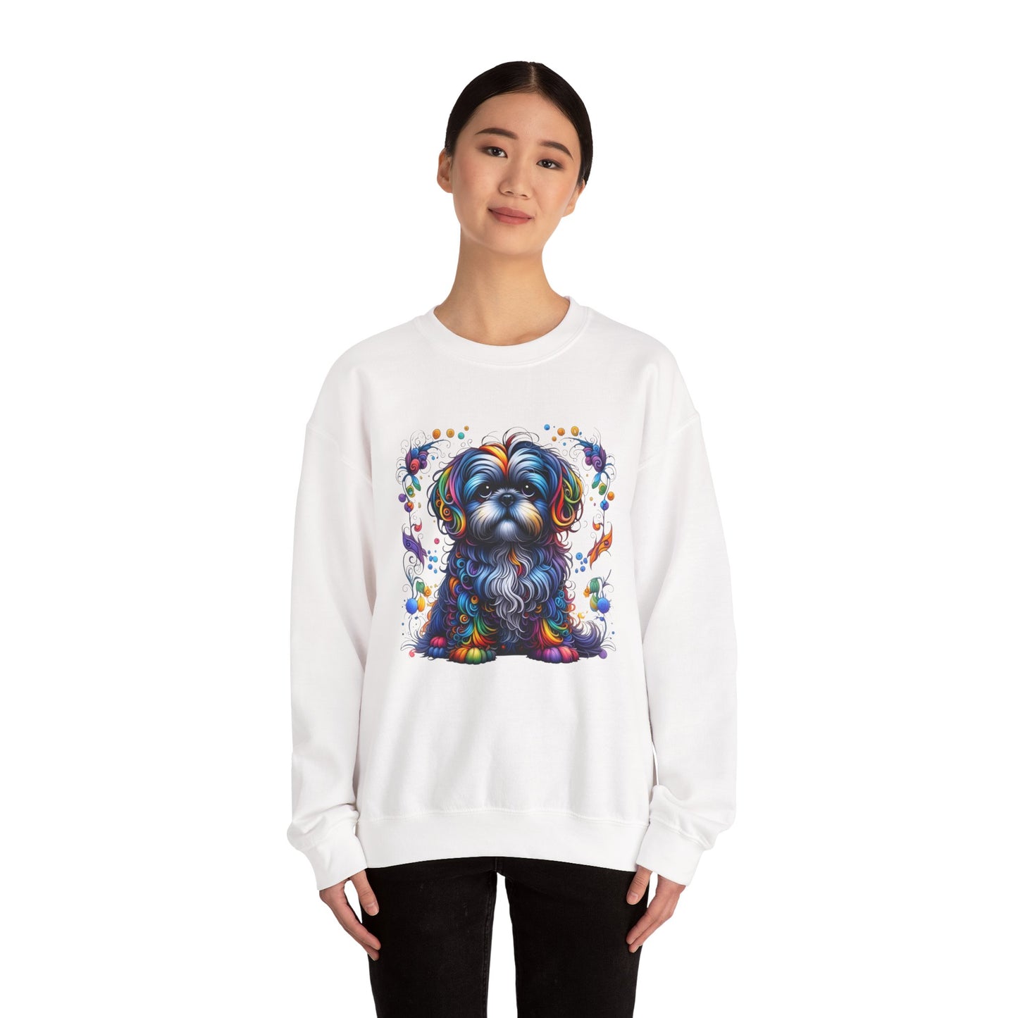 Colorful Shih Tzu Unisex Crewneck Sweatshirt