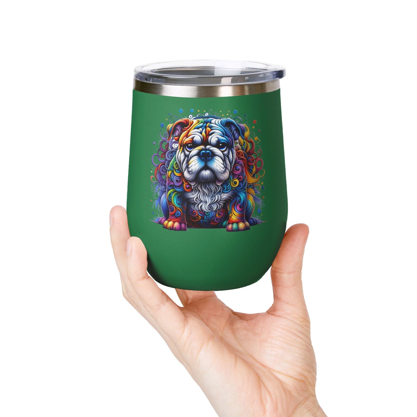 Colorful Bulldog 12oz. Insulated Wine Tumbler