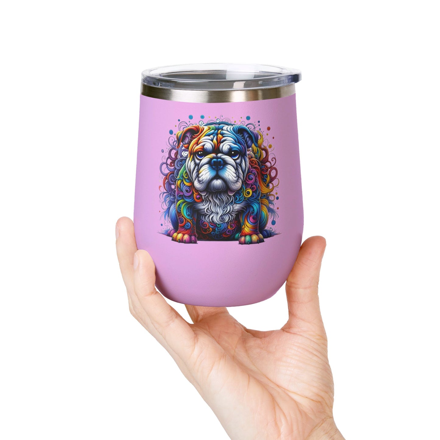 Colorful Bulldog 12oz. Insulated Wine Tumbler