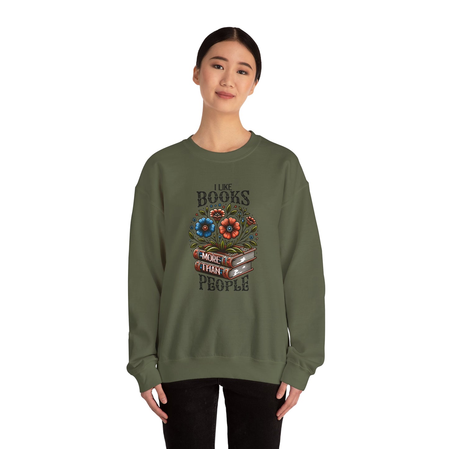Books More Than People Crewneck Sweatshirt