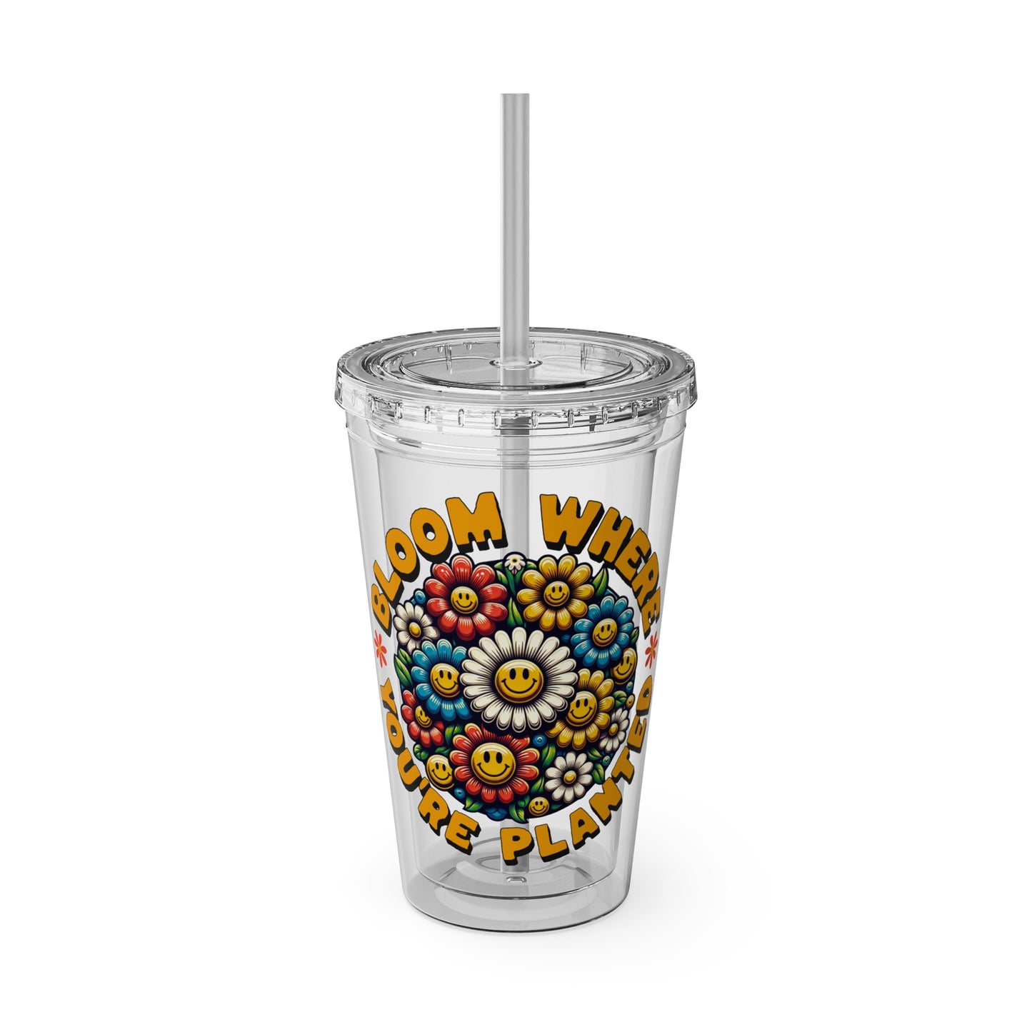 Bloom Where You’re Planted 16oz Insulated Tumbler with Straw