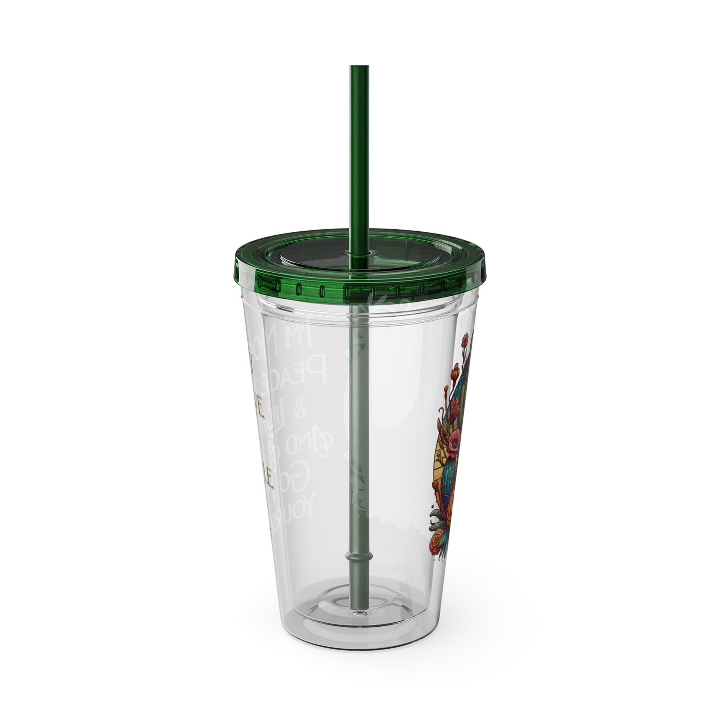 Peace Love Light F* Yourself 16oz Insulated Tumbler with Straw