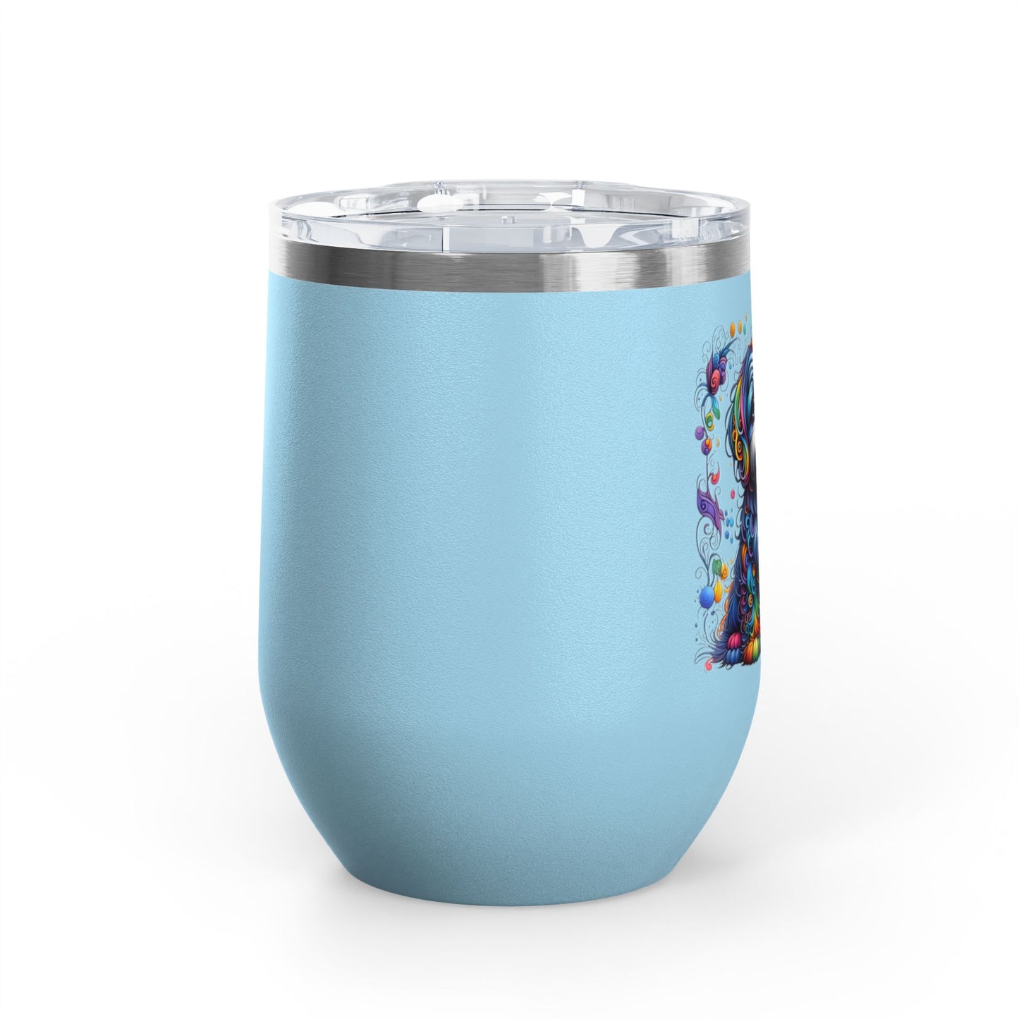 Colorful Shih Tzu 12oz Insulated Wine Tumbler