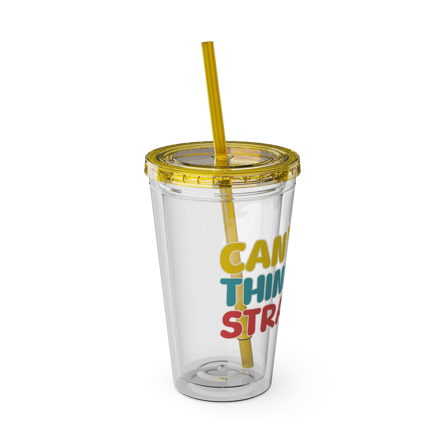 Unicorn Can't Think Straight 16oz. Insulated Tumbler with Straw