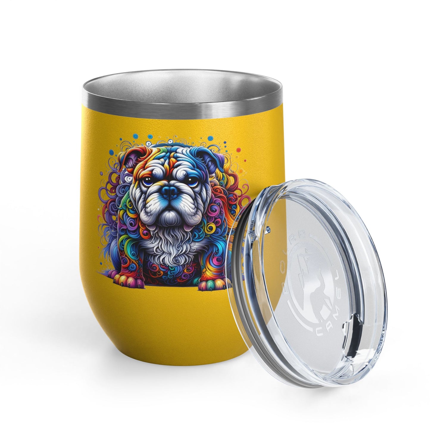 Colorful Bulldog 12oz. Insulated Wine Tumbler