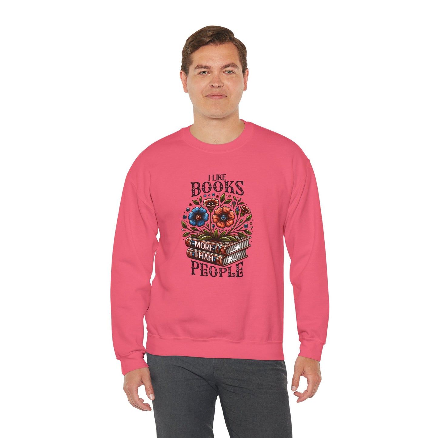 Books More Than People Crewneck Sweatshirt
