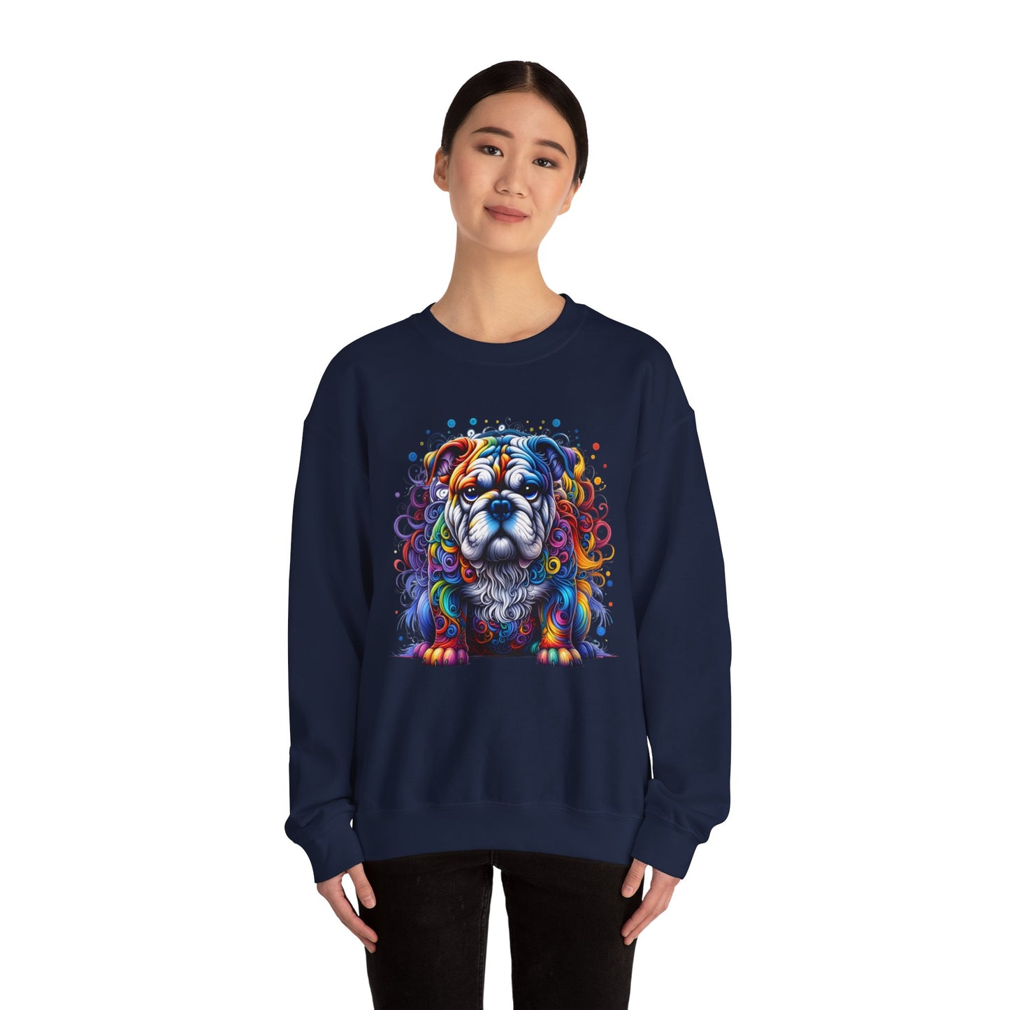 Colorful Bulldog Unisex Crewneck Sweatshirt