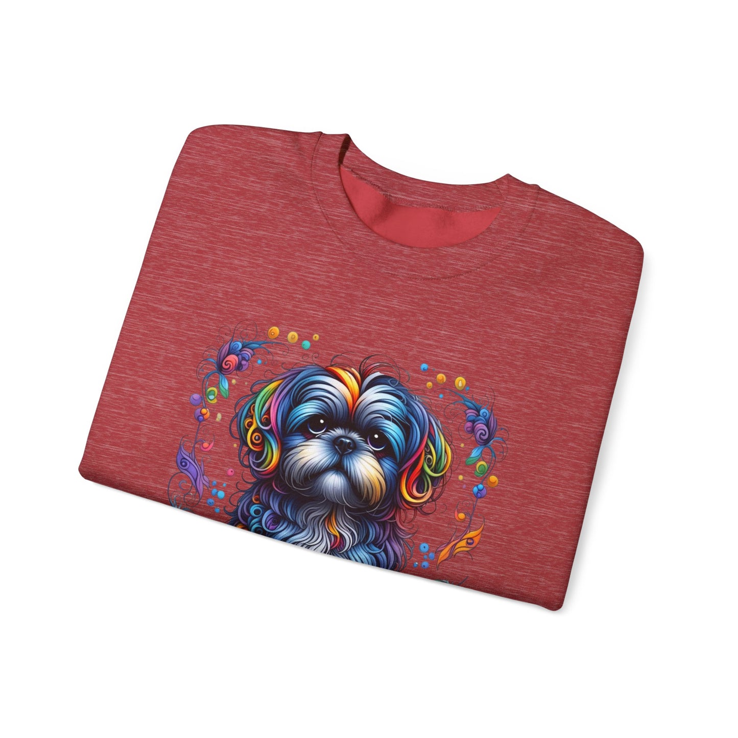 Colorful Shih Tzu Unisex Crewneck Sweatshirt