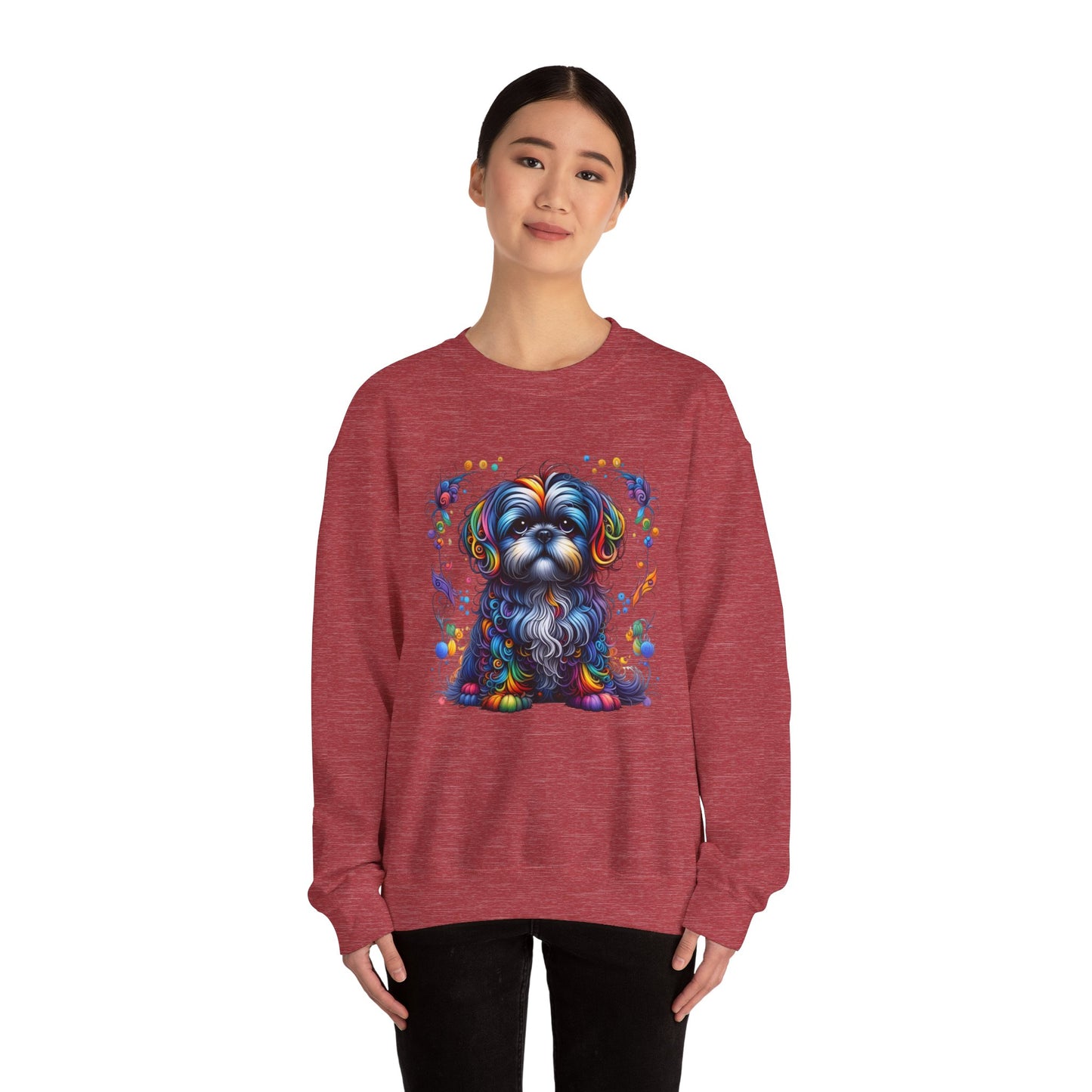 Colorful Shih Tzu Unisex Crewneck Sweatshirt