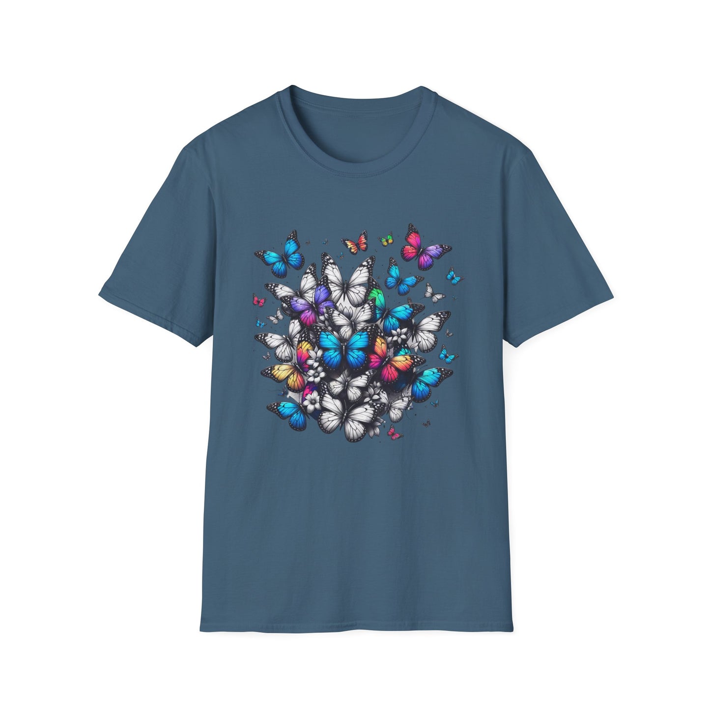 Colorful Butterfly Cluster Unisex Graphic T-Shirt