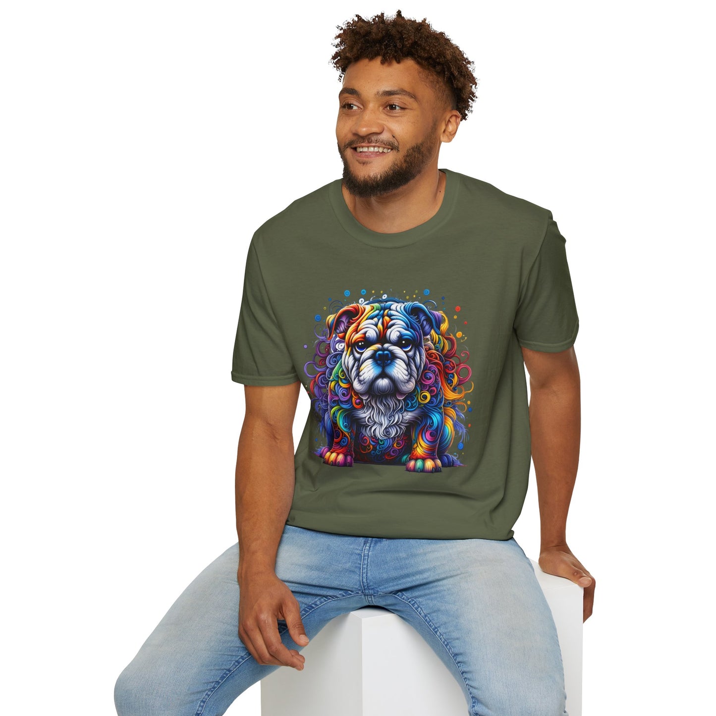 Colorful Bulldog Unisex Graphic Tee