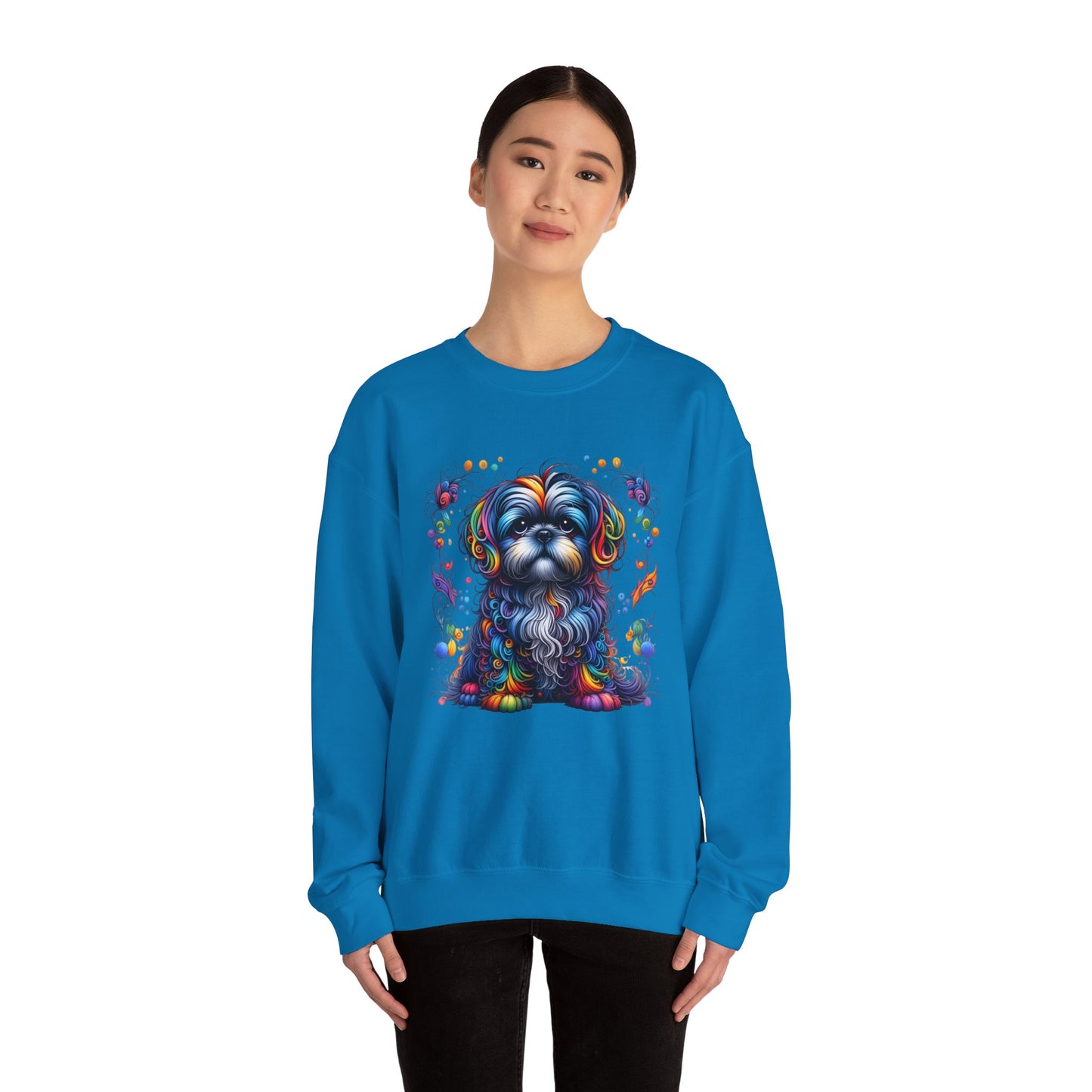Colorful Shih Tzu Unisex Crewneck Sweatshirt