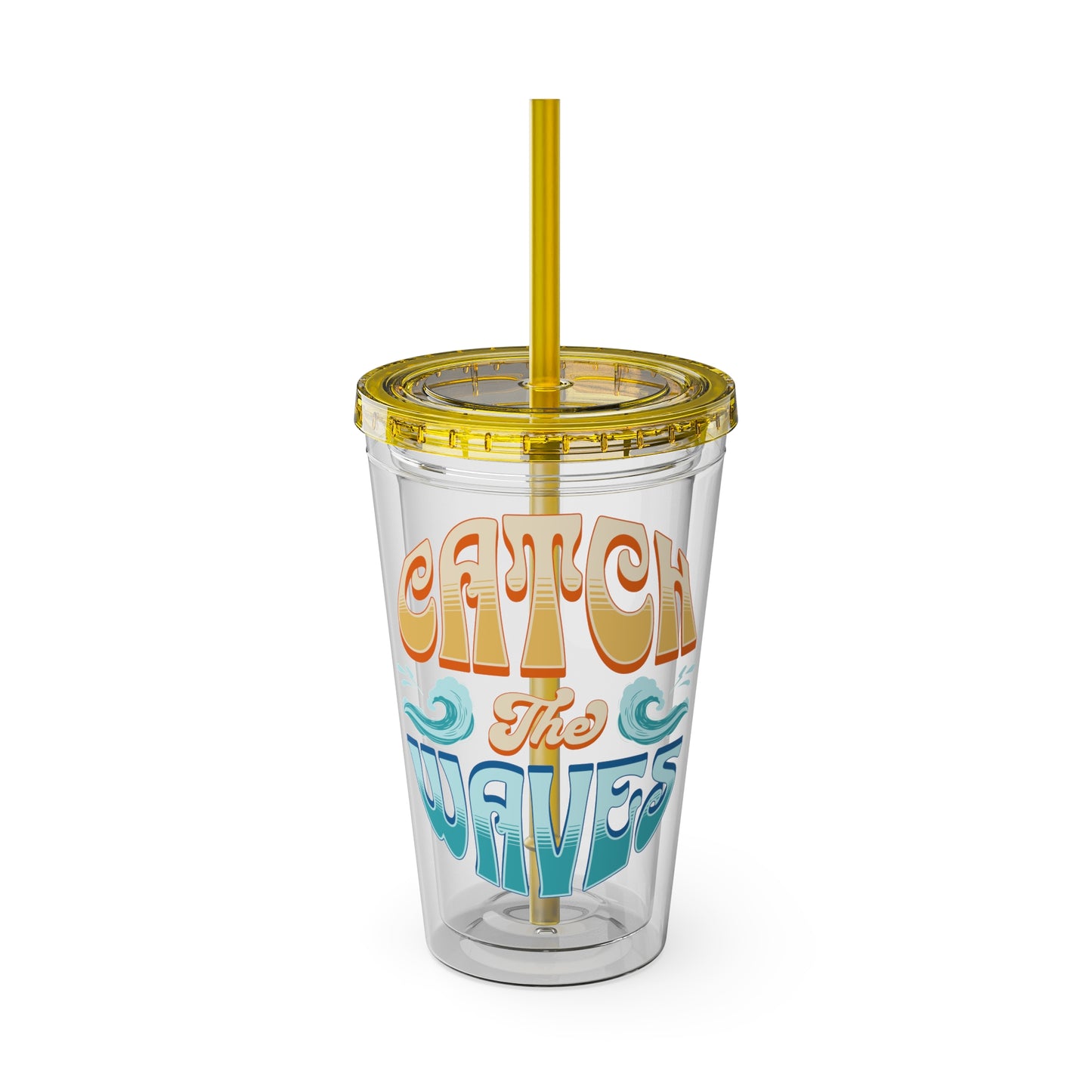 Catch the Waves 16oz Insulated Tumbler with Straw