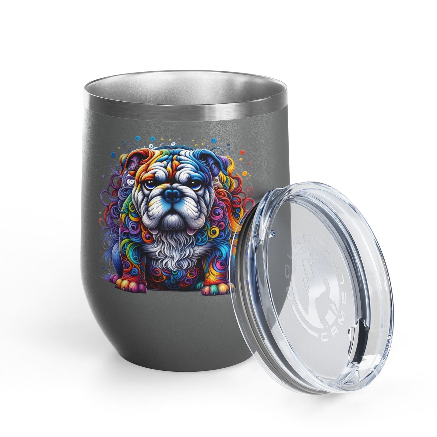 Colorful Bulldog 12oz. Insulated Wine Tumbler