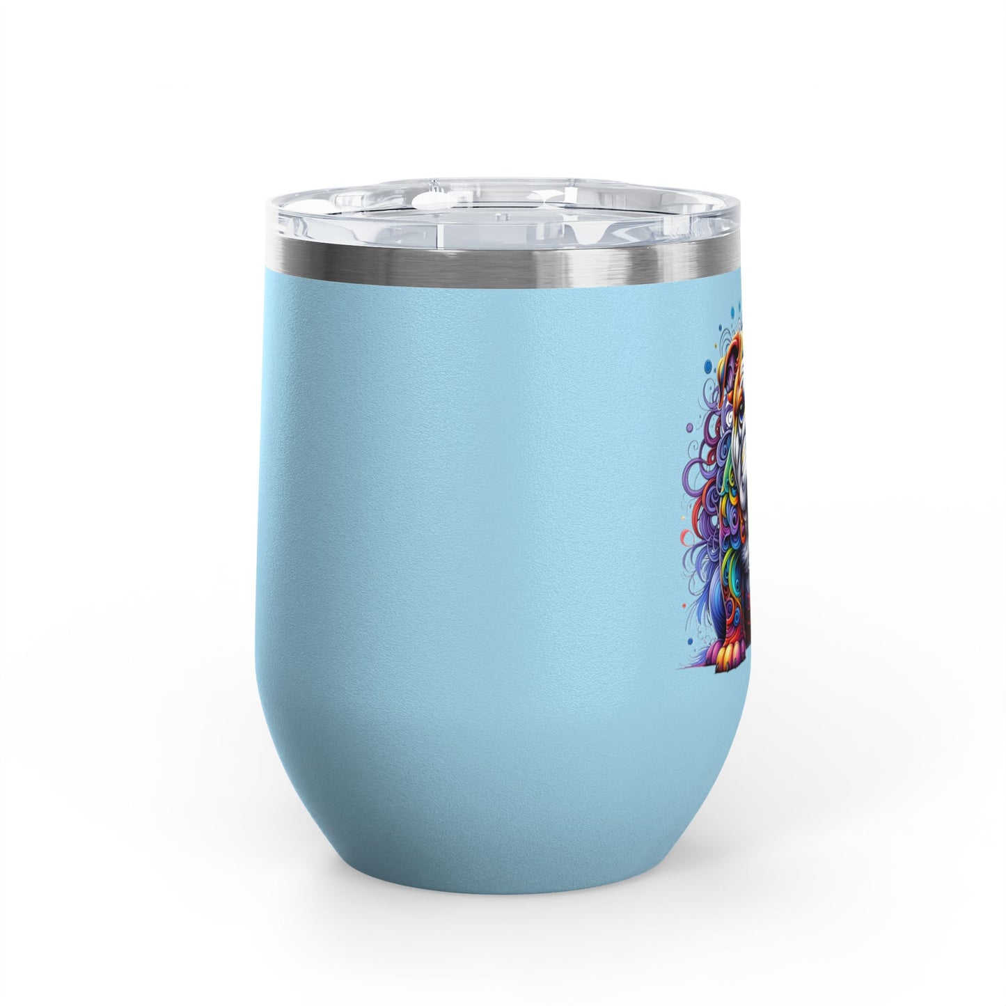 Colorful Bulldog 12oz. Insulated Wine Tumbler