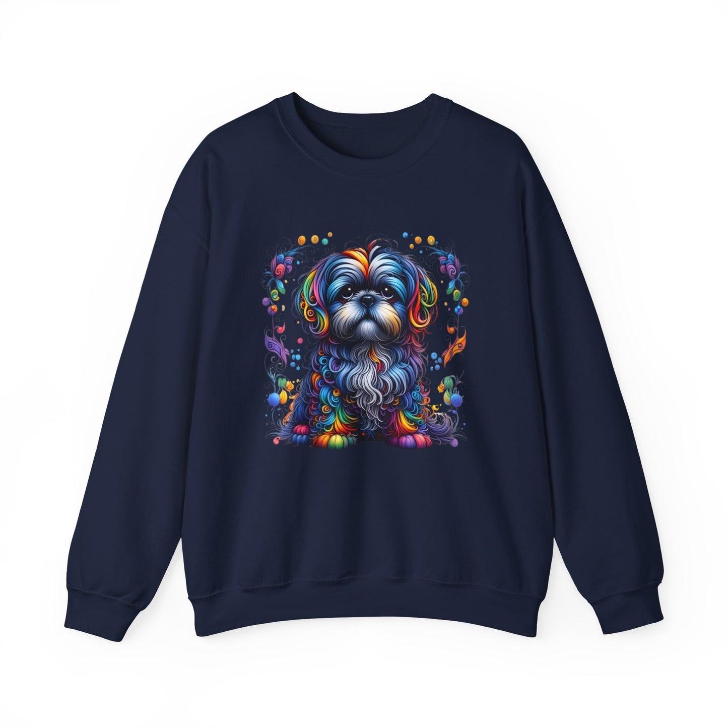 Colorful Shih Tzu Unisex Crewneck Sweatshirt