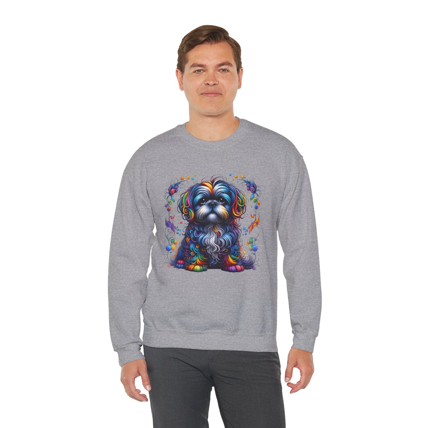 Colorful Shih Tzu Unisex Crewneck Sweatshirt