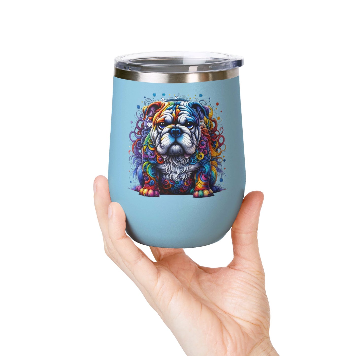 Colorful Bulldog 12oz. Insulated Wine Tumbler