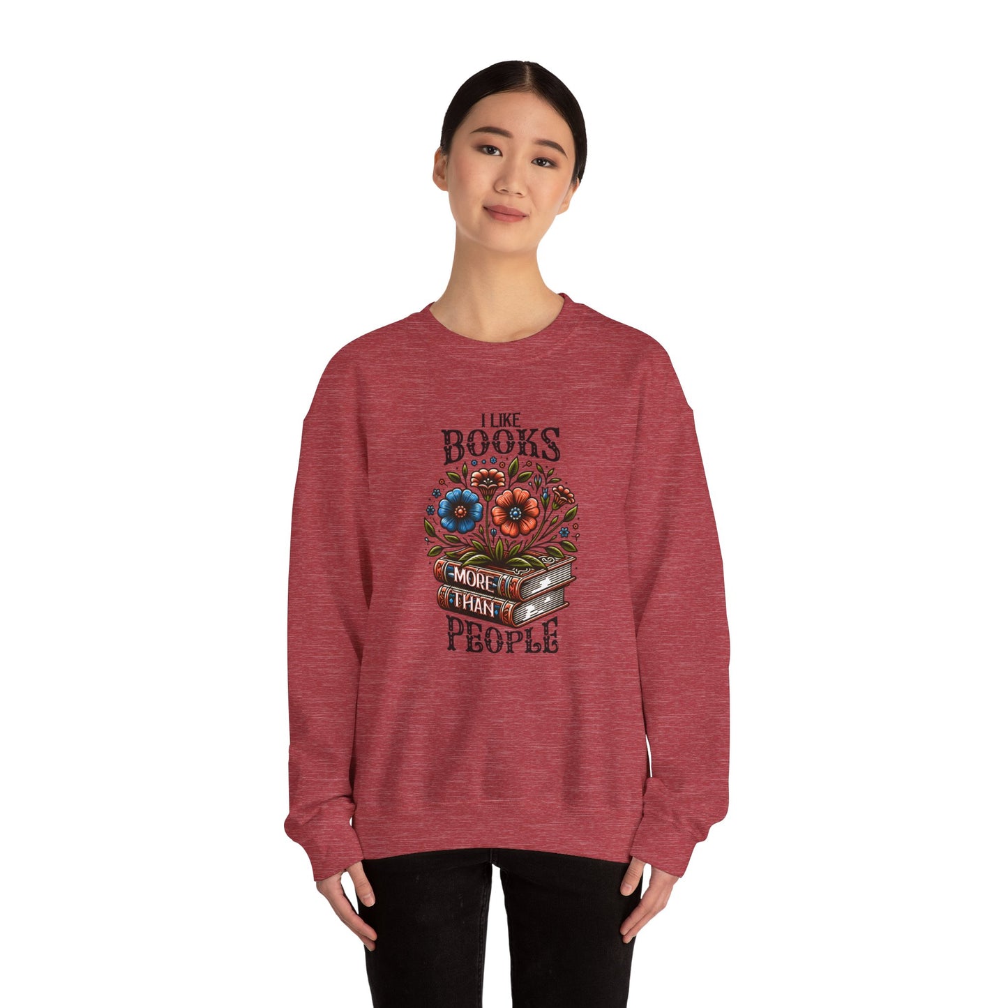 Books More Than People Crewneck Sweatshirt