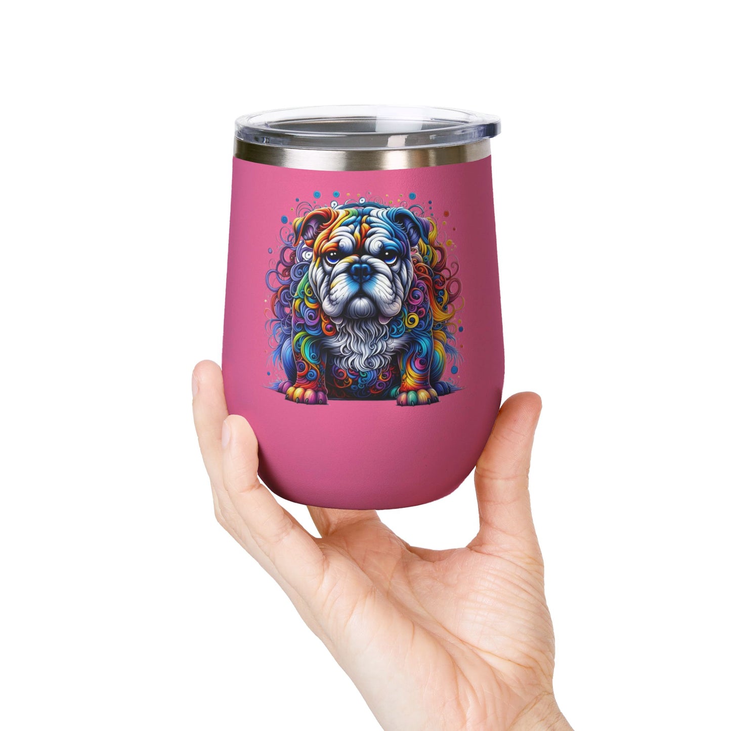 Colorful Bulldog 12oz. Insulated Wine Tumbler