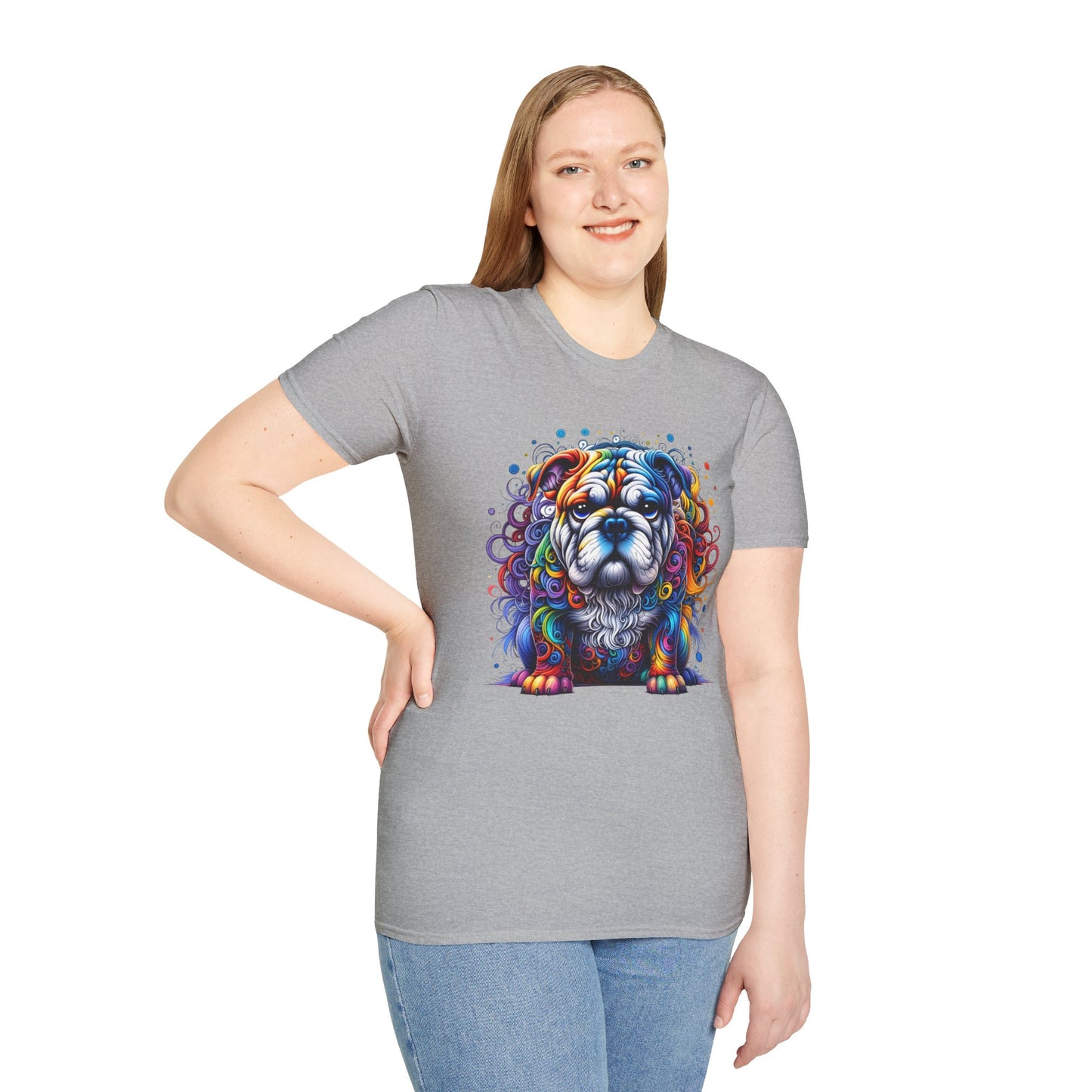 Colorful Bulldog Unisex Graphic Tee