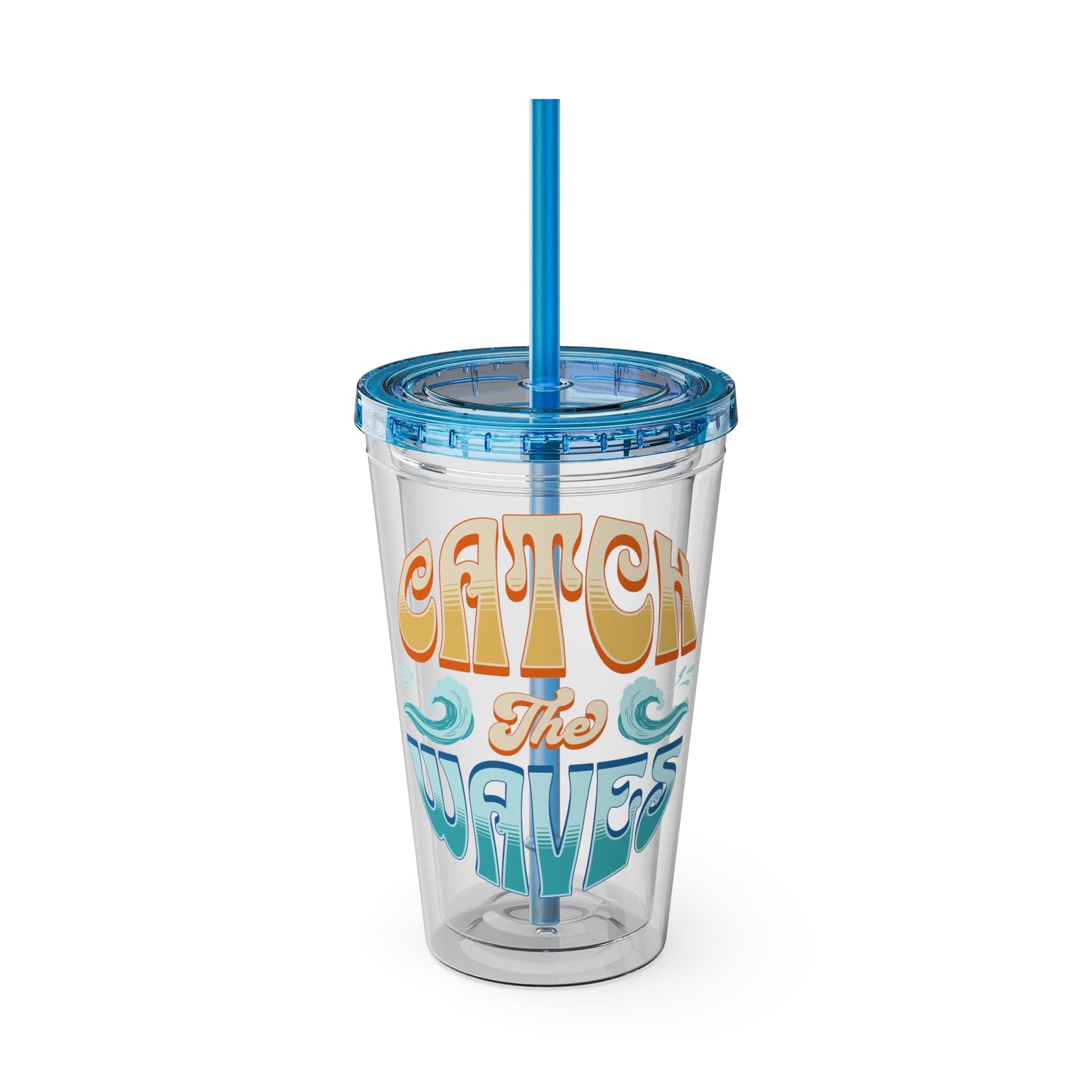 Catch the Waves 16oz Insulated Tumbler with Straw