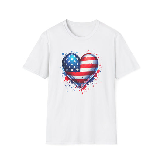 All American Heart Patriotic Unisex Graphic T-Shirt