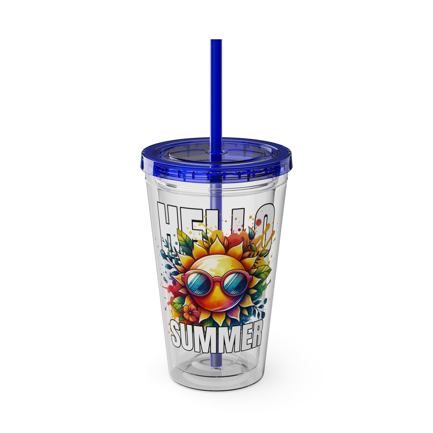 Hello Summer 16oz Insulated Tumbler with Straw