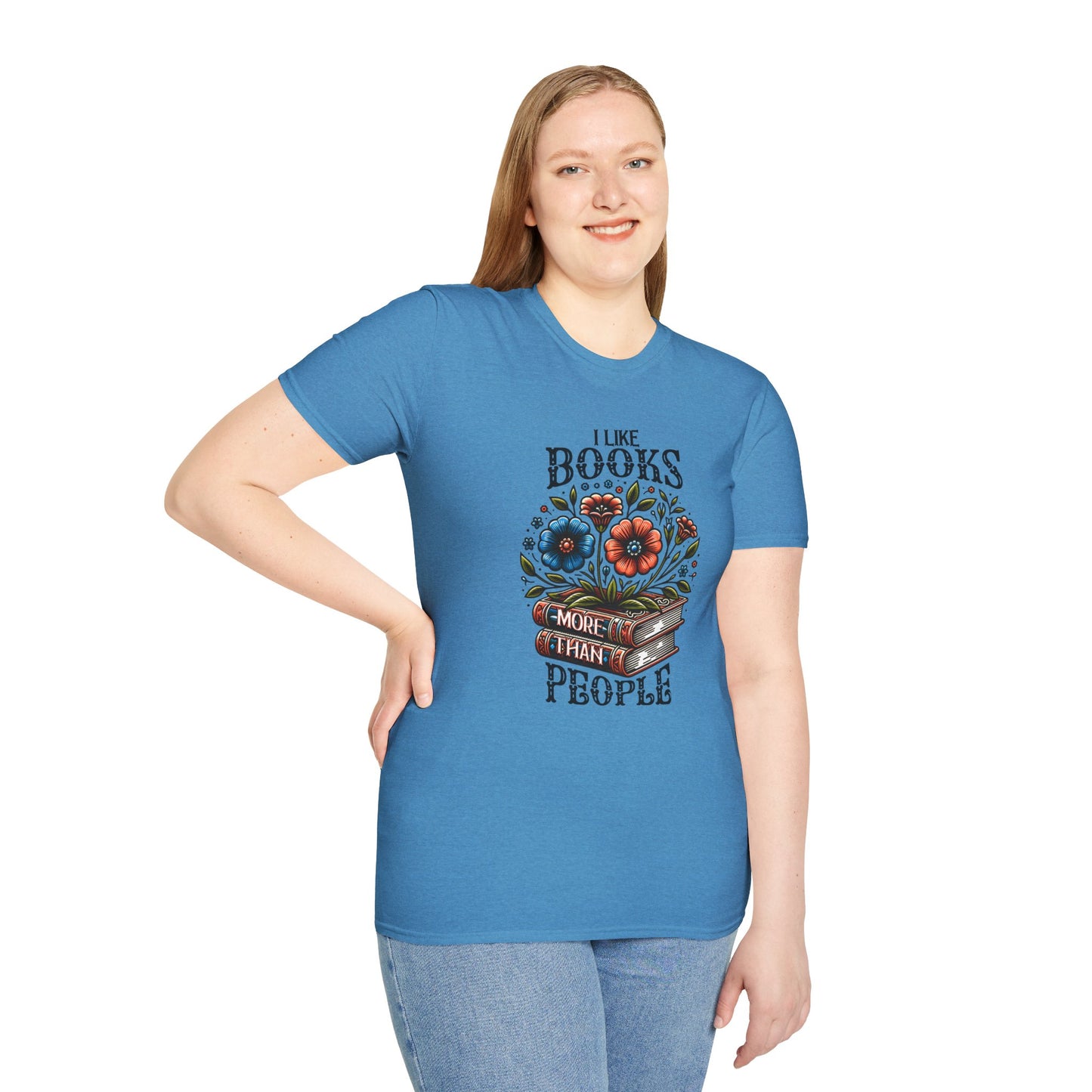 Books More Than People Unisex Graphic T-Shirt