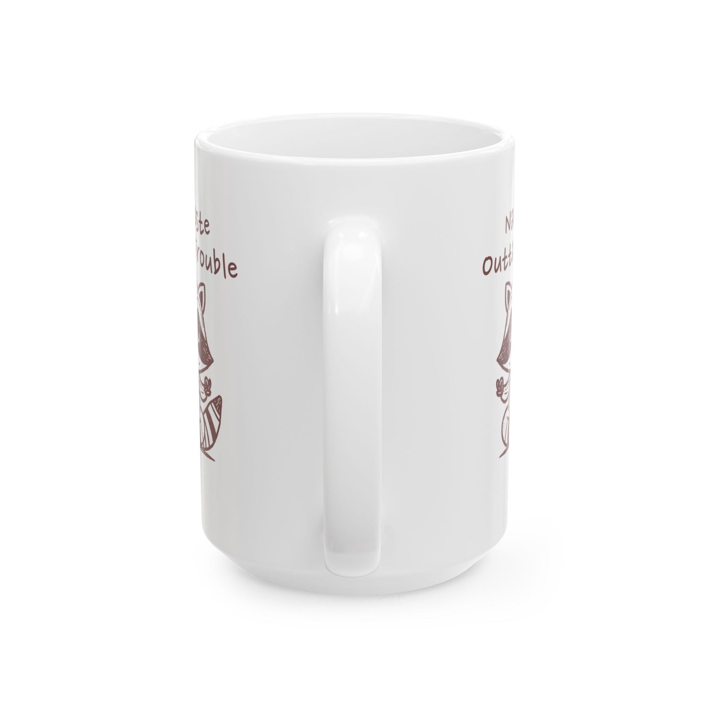 Namaste Outta Trouble Raccoon Ceramic Mug
