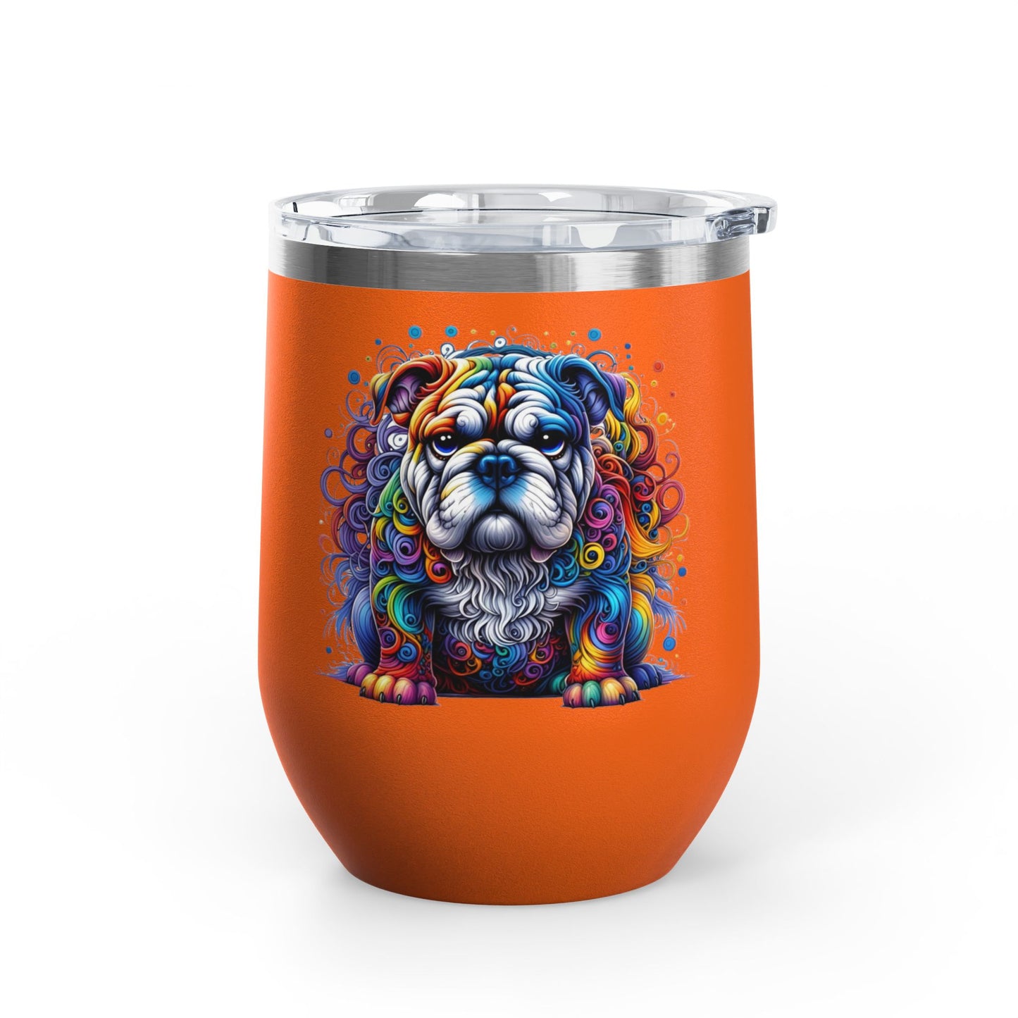 Colorful Bulldog 12oz. Insulated Wine Tumbler