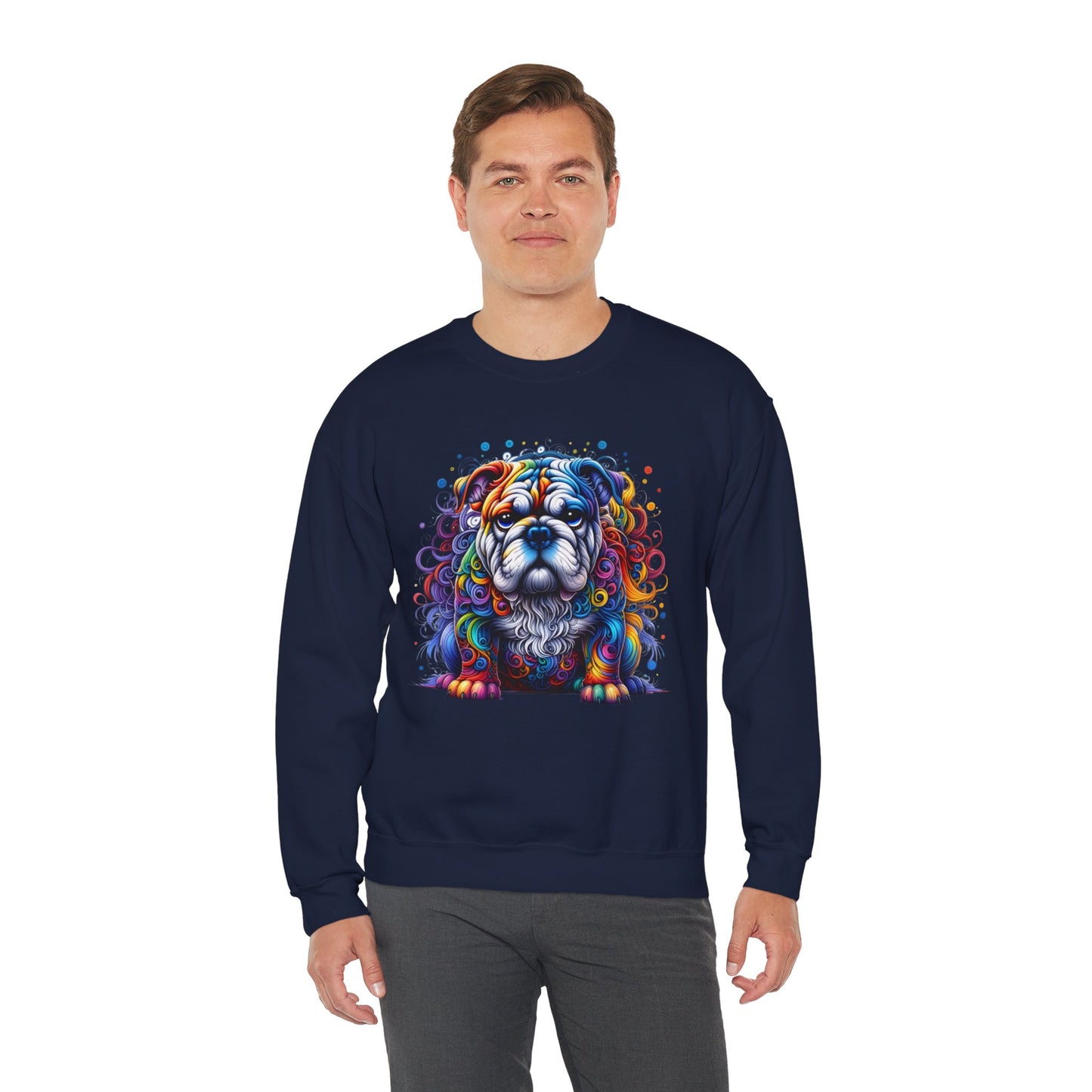 Colorful Bulldog Unisex Crewneck Sweatshirt