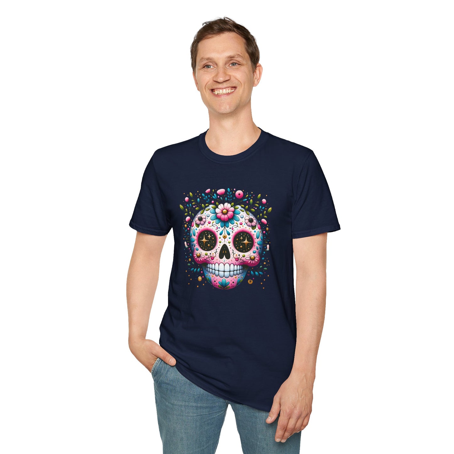 Floral Sugar Skull Unisex Graphic T-Shirt