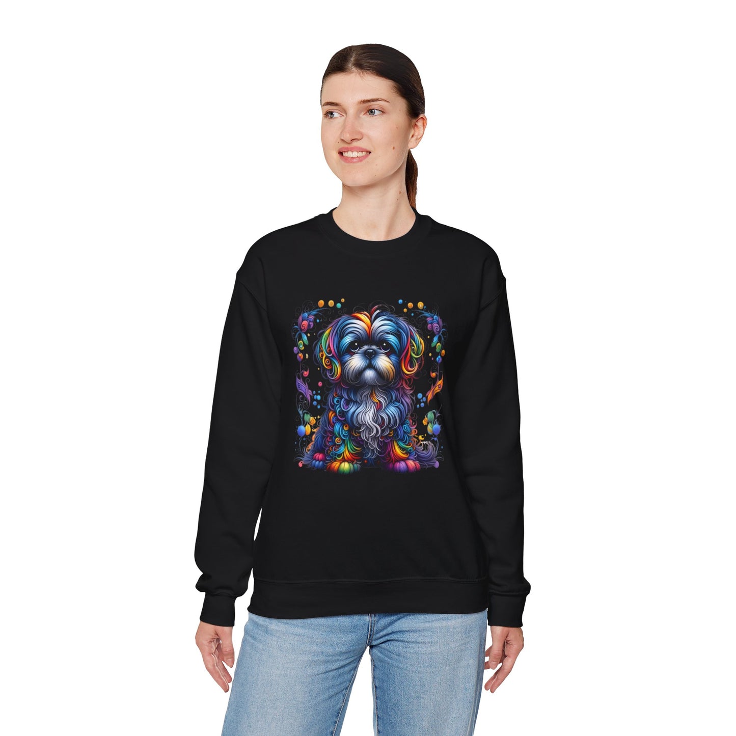 Colorful Shih Tzu Unisex Crewneck Sweatshirt