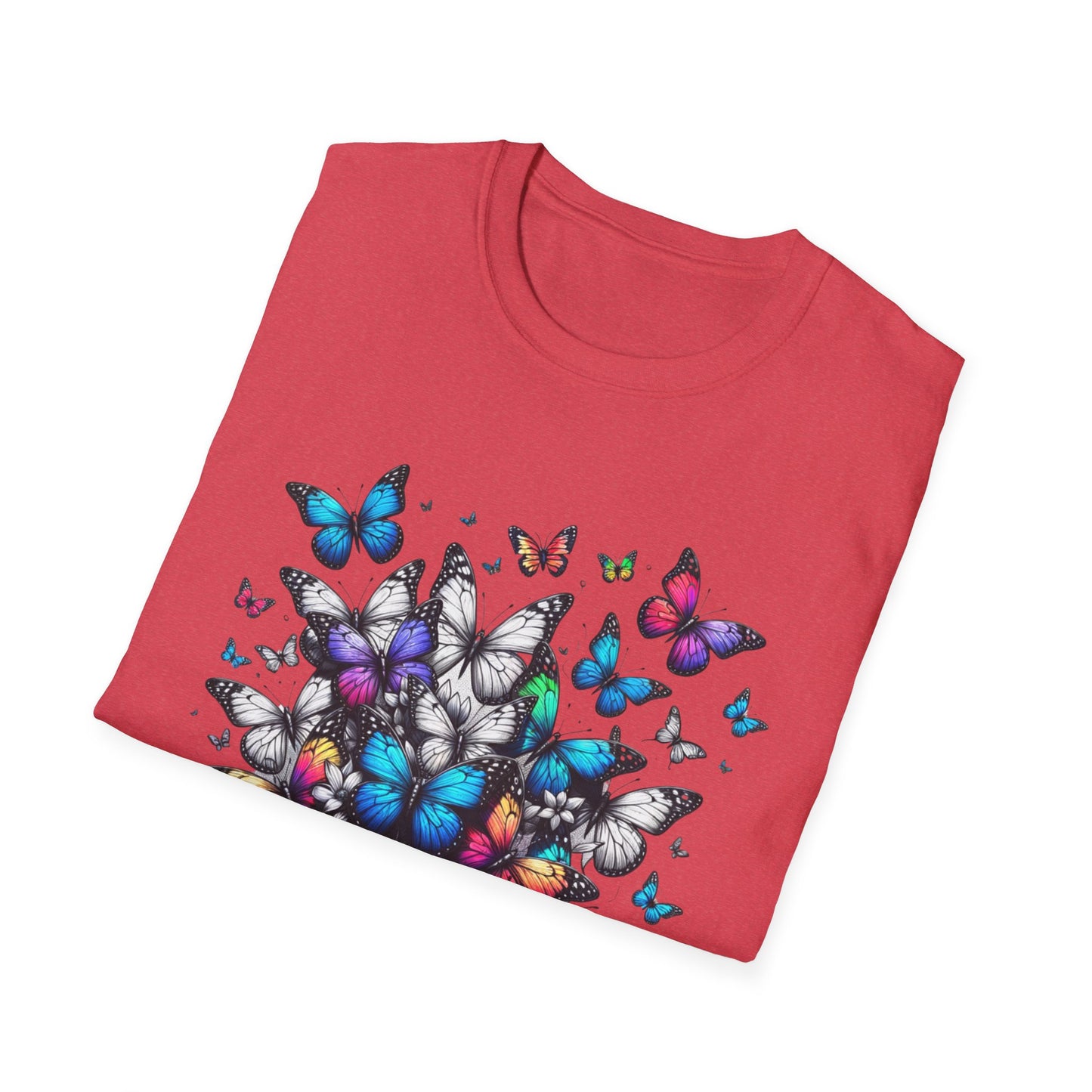 Colorful Butterfly Cluster Unisex Graphic T-Shirt